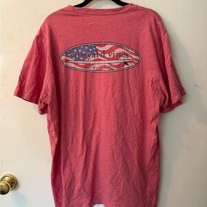 Vineyard Vines Red Short Sleeve Tee with Graphic Design